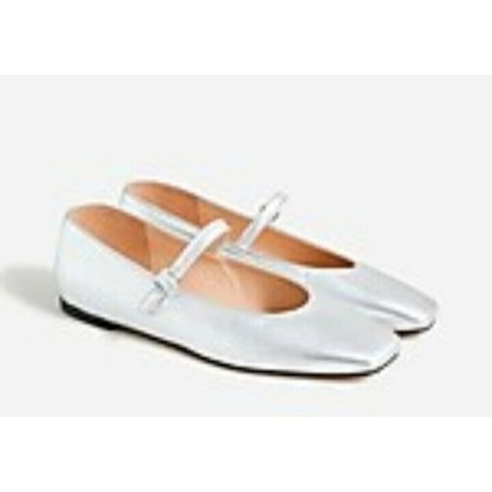 Jcrew Anya Mary Jane flats in Silver Size 10 - Picture 11 of 11